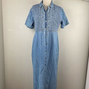 Studio Ease Denim Maxi Skirt Size 10 EUC